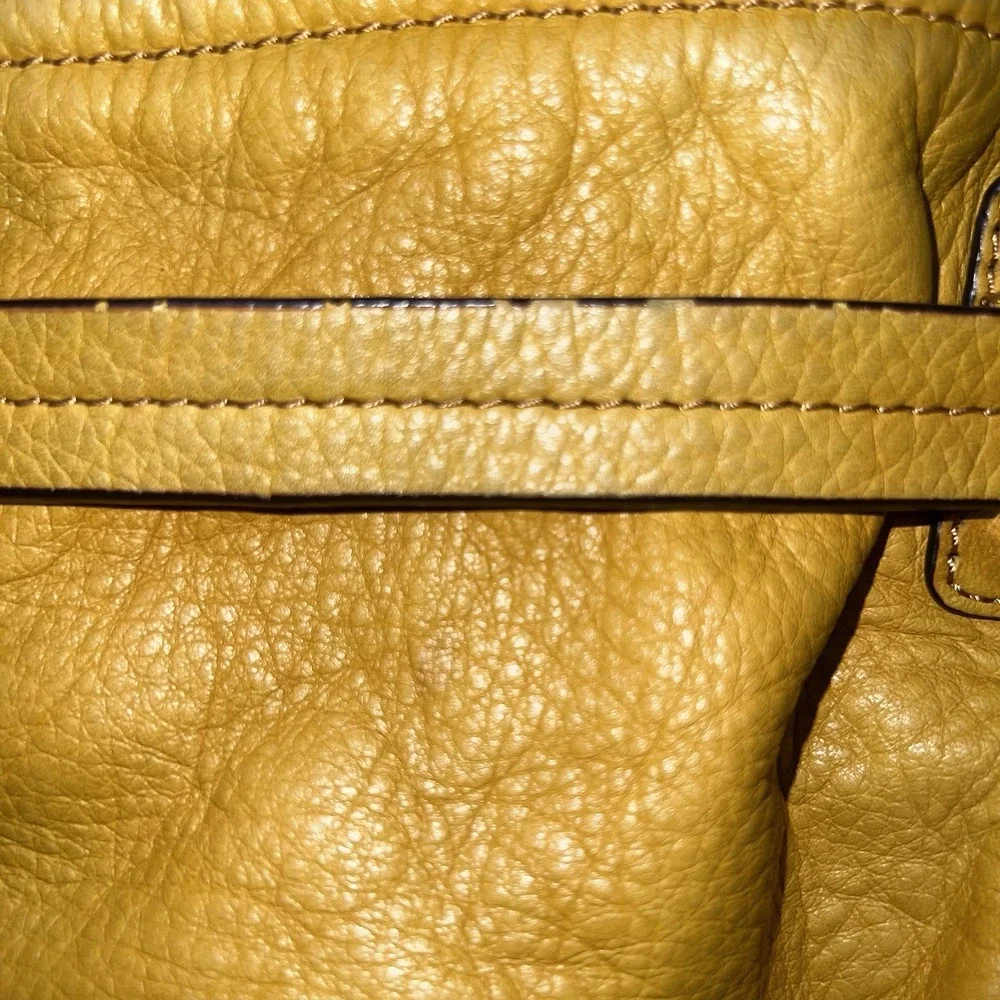 B. Makowsky Buttery Soft Genuine Leather Hobo Belted Shoulder Bag Mustard